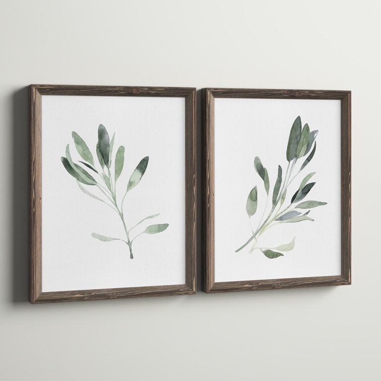 Simple Sage 2 Piece Picture Frame Painting Print Set